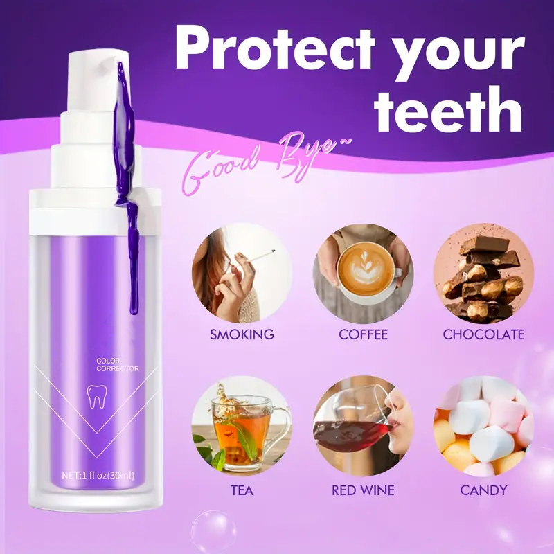 Minceetbien™ 1PCS Purple ToothpasteExperience The Magic Of Color Wheel Toothpaste For A Brighter Smile And Whiter Teeth (1fl Oz/30 Ml)
