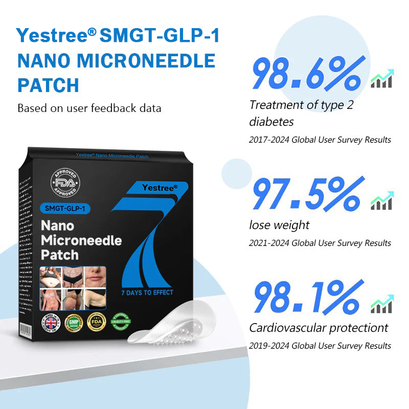 Yestree®👨‍⚕️ Nano Microneedle Patch with SMGT-GLP-1 & Matrixyl 3000 – Slimming, Skin Tightening, Blood Sugar Support, No Injection, 7-Day Result